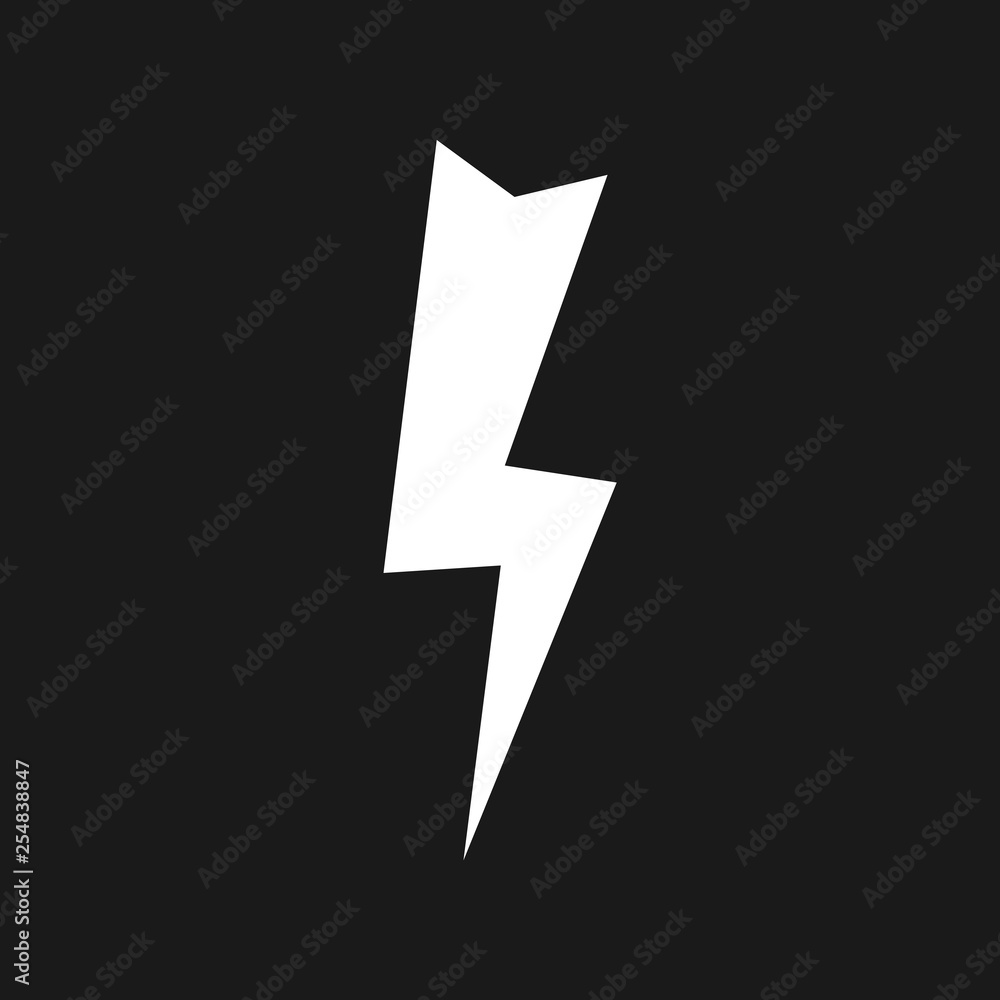 Lightning Icon. White weather icon Lightning Icon. White weather icon