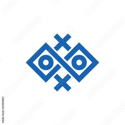 cross circle game square geometric line art logo