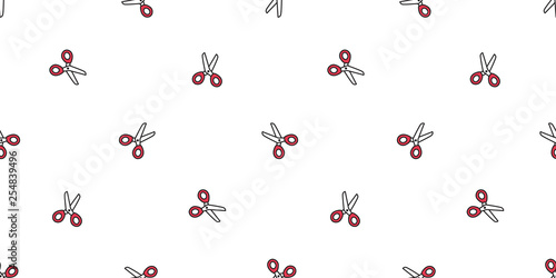 Scissors seamless pattern vector haircut scarf isolated salon barber shop repeat wallpaper tile background illustration gift wrapping paper
