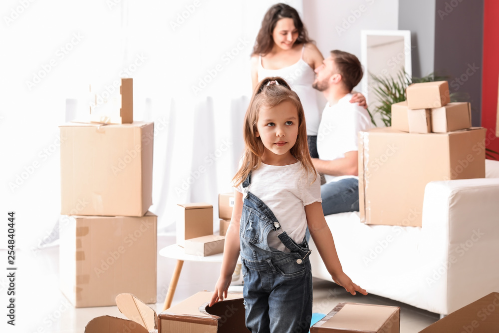 Cute little girl playing at home Cute little girl playing at home