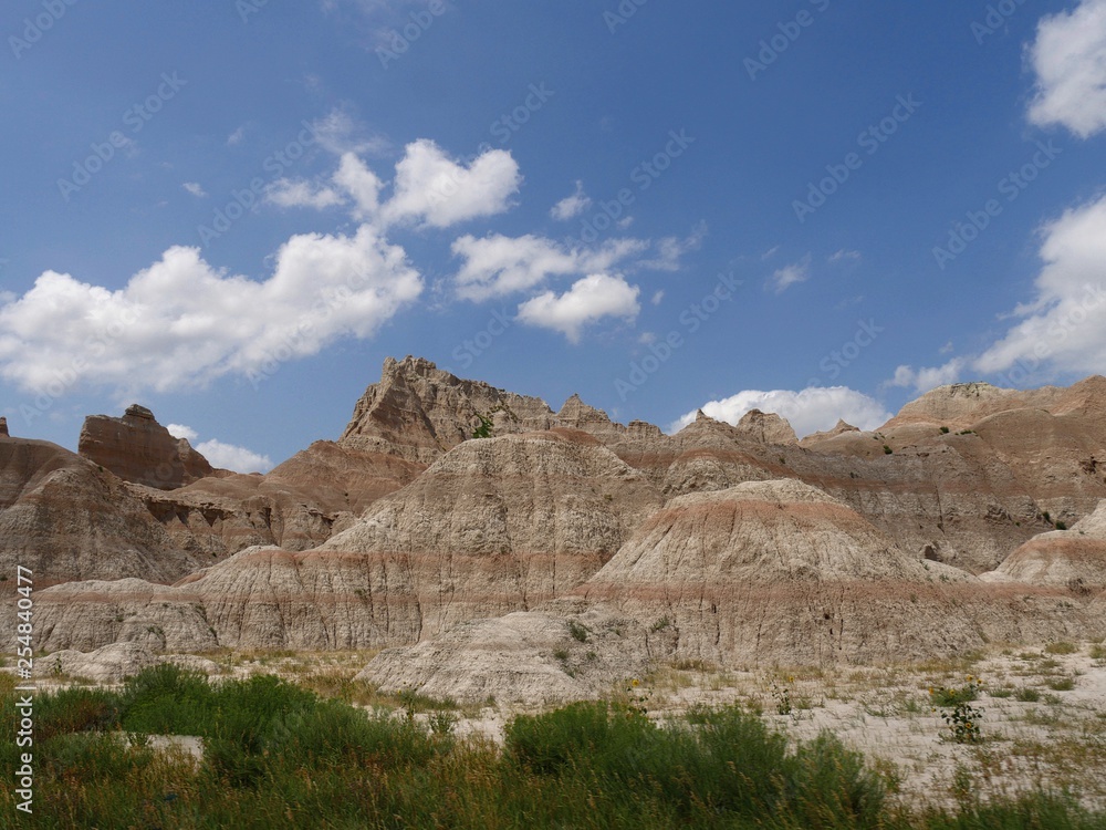 Stunning view at the Badlands National Park in South Dakota, USA.
