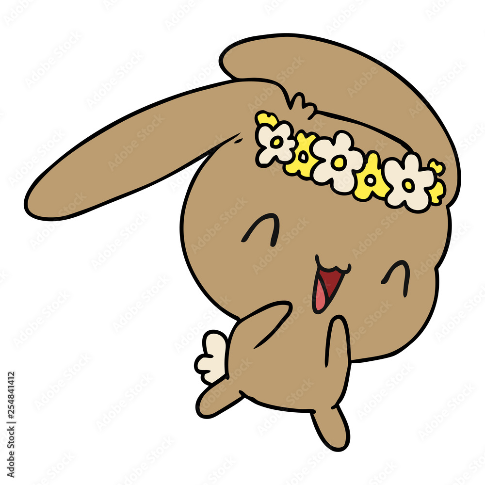Fototapeta premium cartoon kawaii cute furry bunny