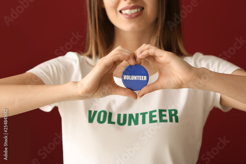 Young female volunteer with...