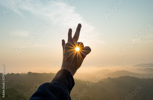 Photos Sunstar created by the lens diffraction