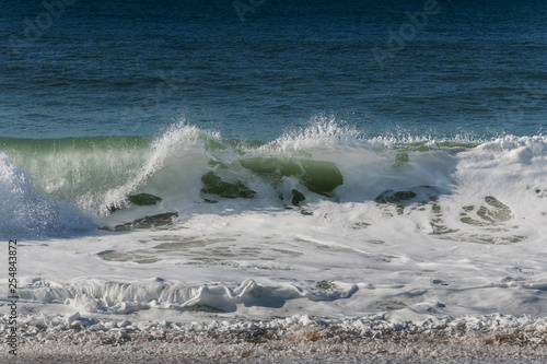 Splashing Atlantic oceam wave. photo