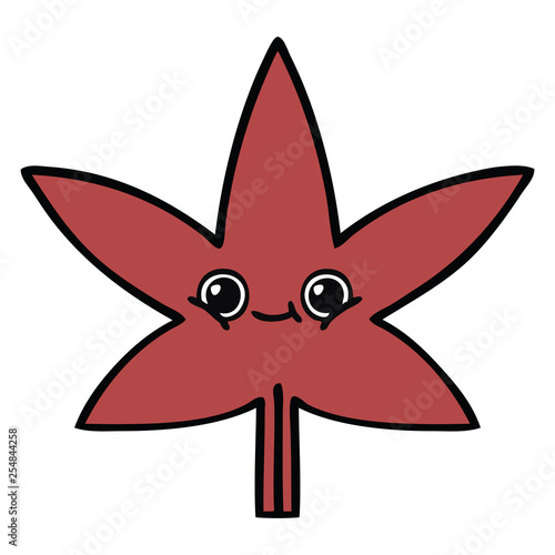 cute cartoon autumnal leaf