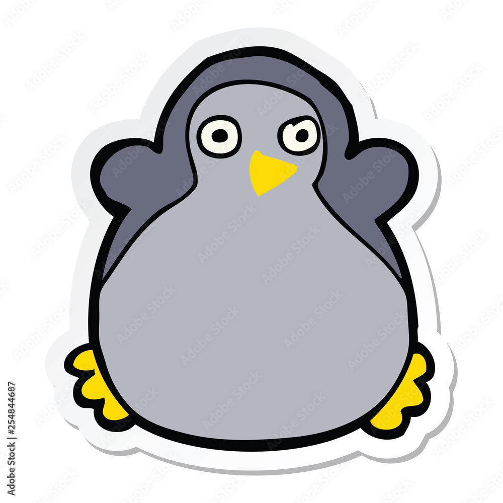 sticker of a cartoon penguin sticker of a cartoon penguin