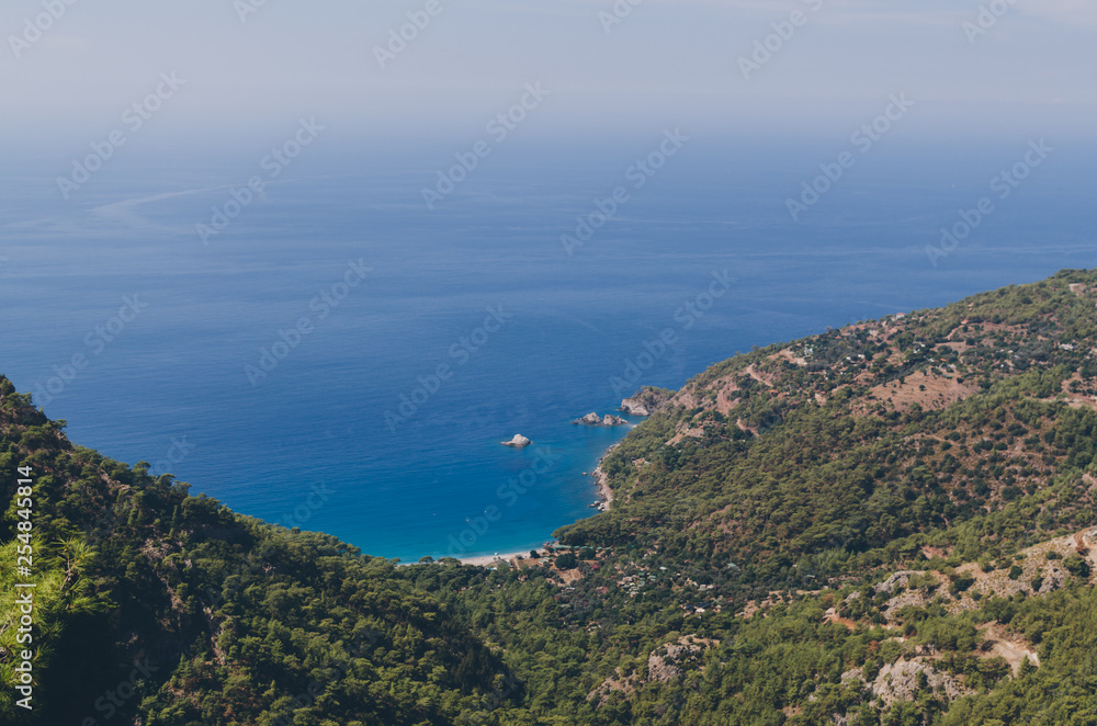 A view of a beautiful mountain Kabak Valley near Fethiye, Antalya, Turkey A view of a beautiful mountain Kabak Valley near Fethiye, Antalya, Turkey