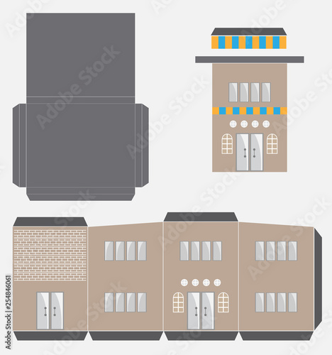 Restaurant or House Paper Model Cut and glue