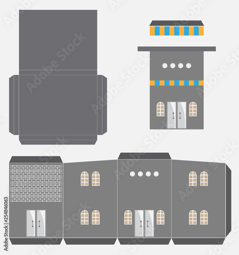 Restaurant or House Paper Model Cut and glue