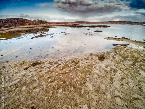 From a bird's eye view on the shores of the Norwegian fjord