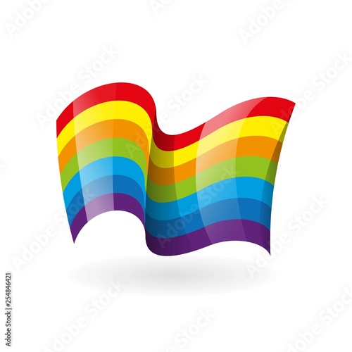 Vector rainbow waving flag. Flag of lgbt. Tolerance concept