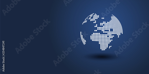 Spotted Earth Globe Design - Global Business, Technology, Globalisation Concept, Vector Design Template 