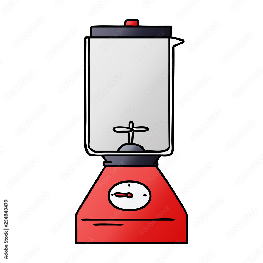 gradient cartoon doodle of a food blender