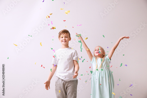 Cute little children and fa...