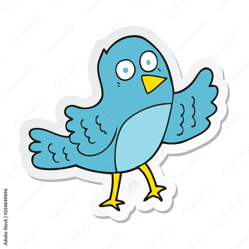 sticker of a cartoon bird sticker of a cartoon bird