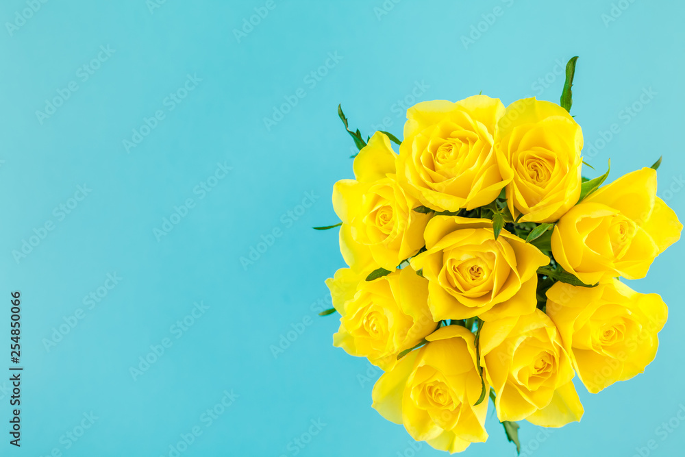 Fresh yellow roses bouquet