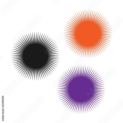 abstract colorful shagy or spiny circles - modern decorative vector element 
