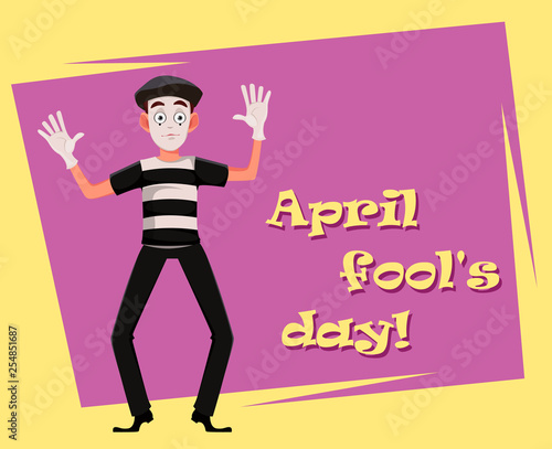 April Fool's Day greeting card with mime