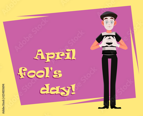 April Fool's Day greeting card with mime