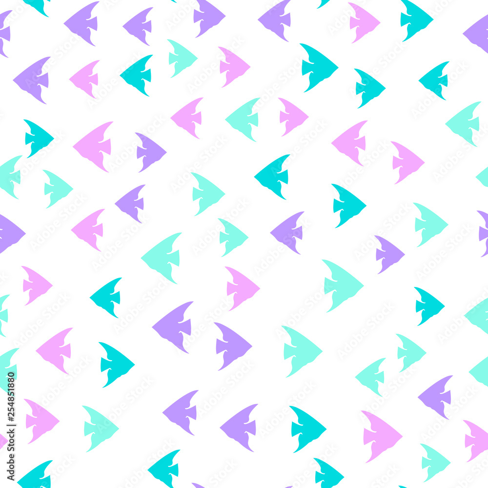 Underwater world in deep ocean. Silhouette of different fishes. Seamless vector EPS 10 Underwater world in deep ocean. Silhouette of different fishes. Seamless vector EPS 10