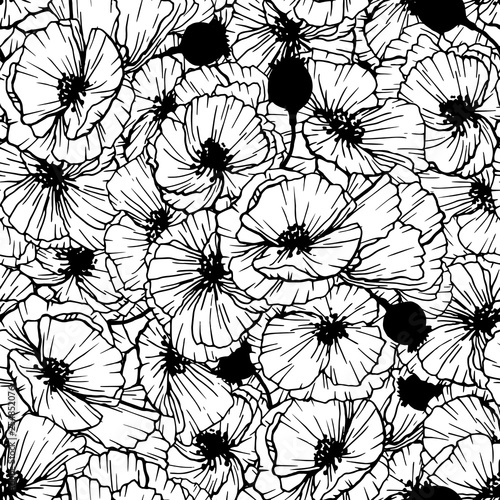 recznie-rysowane-ilustracje-kwiatow-maku