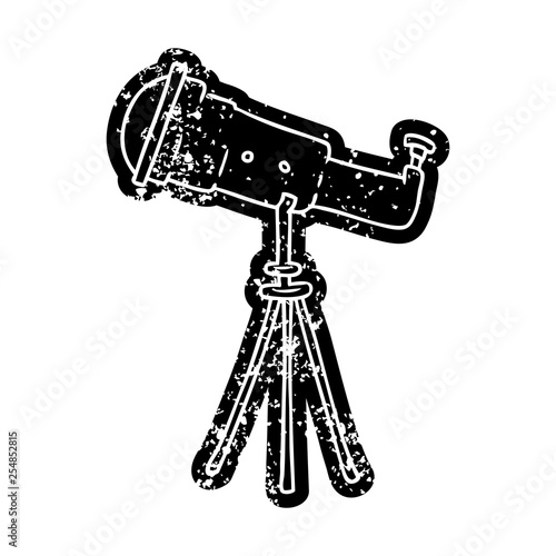 grunge icon drawing of a large telescope