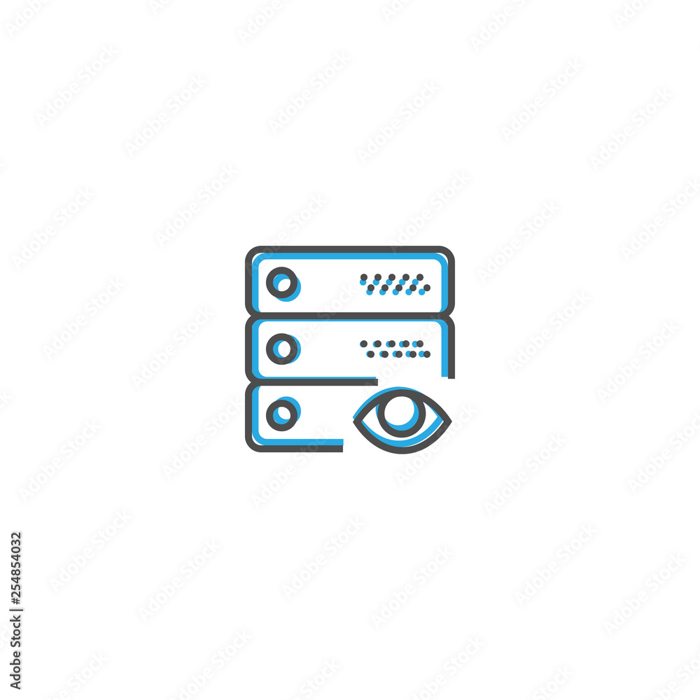 Server icon design. Interaction icon line vector illustration Server icon design. Interaction icon line vector illustration