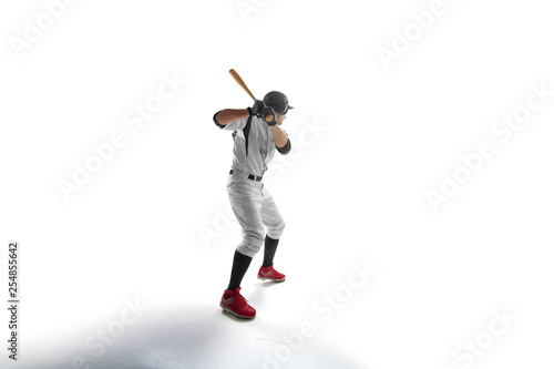 Obraz na płótnie Baseball player isolated on white.