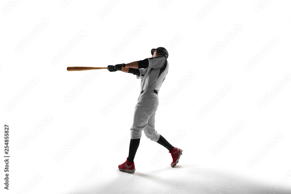 Baseball player isolated on white. Baseball player isolated on white.