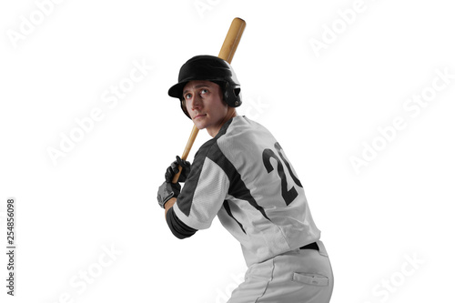 Obraz na płótnie Baseball player isolated on white.