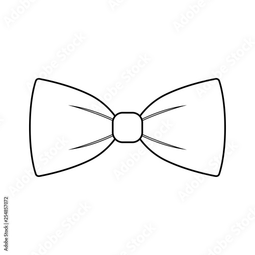 Icono plano lineal corbata de lazo en color negro