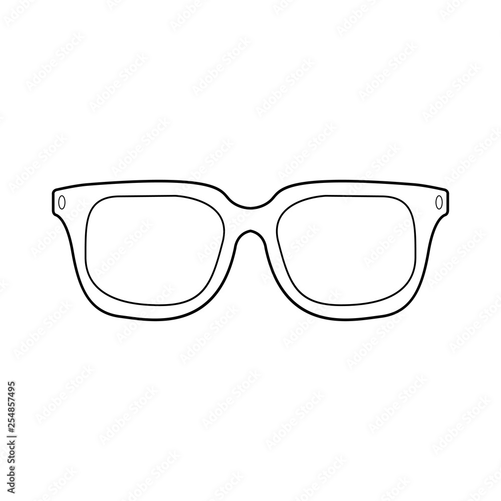 Icono plano lineal gafas de nerd en color negro Icono plano lineal gafas de nerd en color negro