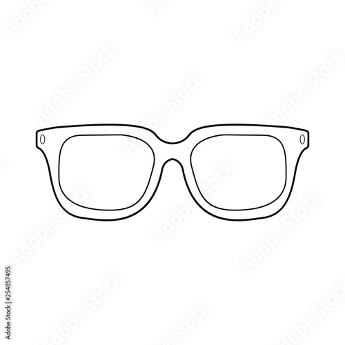 Icono plano lineal gafas de nerd en color negro