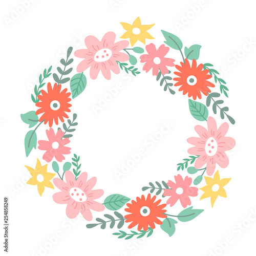 A wreath of decorative flowers. © Antonina