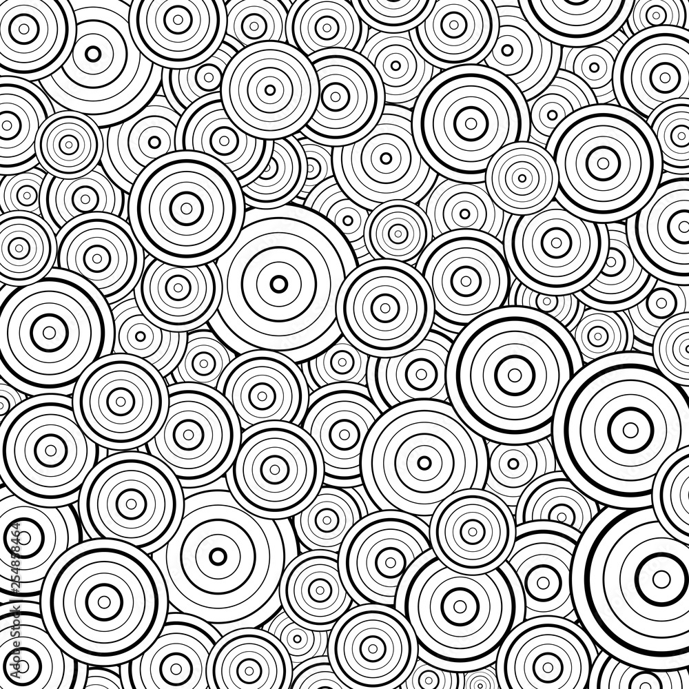 Abstract circle black line pattern design decoration background. You can use for abstraction artwork, print, design element, cover.