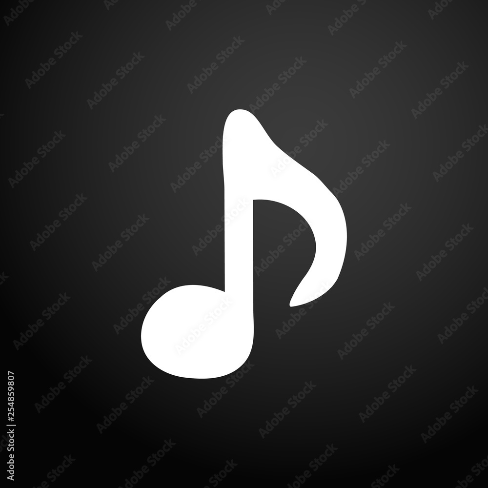 note icon - vector illustration isolated on flat square button