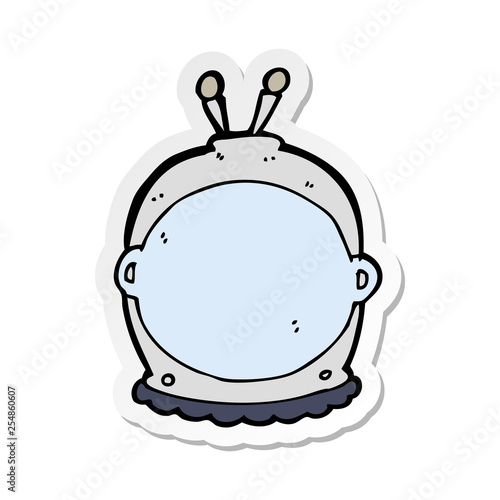 sticker of a cartoon space helmet