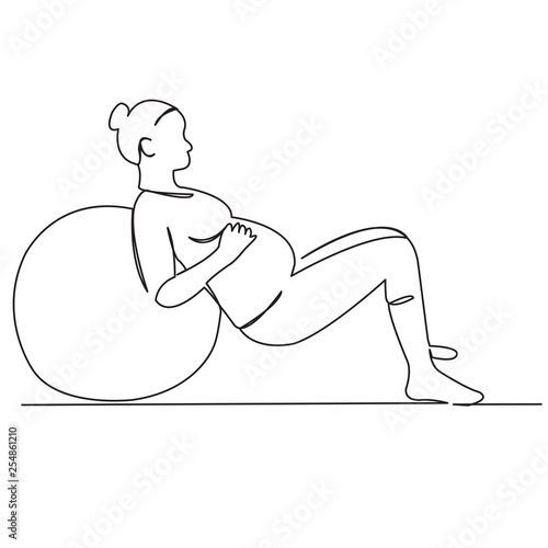 pregnant woman girl doing yoga