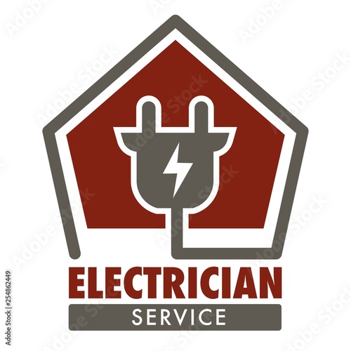 Electrician service isolated icon plug and current wiring