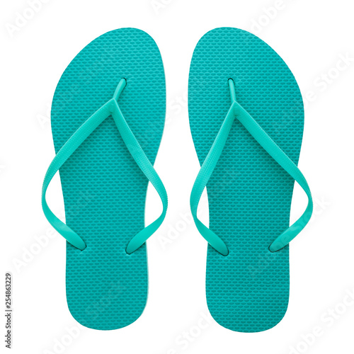 Rubber flip-flops isolated photo