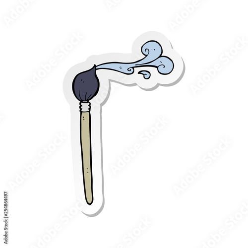 sticker of a cartoon artists brush
