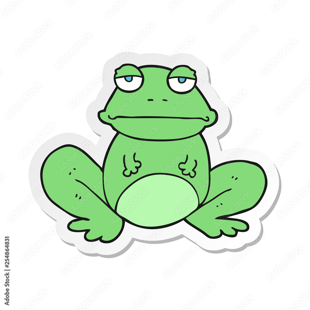 sticker of a cartoon frog sticker of a cartoon frog