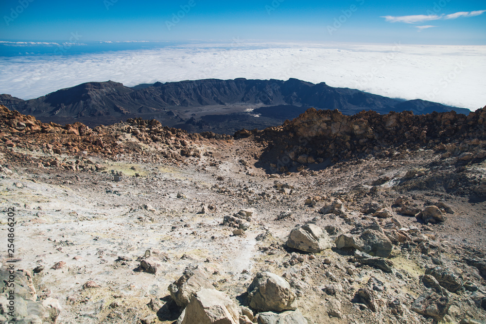 On top of a volcano. Teide. Volcano on Tenerife. Spain. The mountains. On top of a volcano. Teide. Volcano on Tenerife. Spain. The mountains.