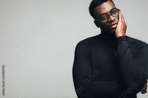 Vászonkép Thoughtful african man