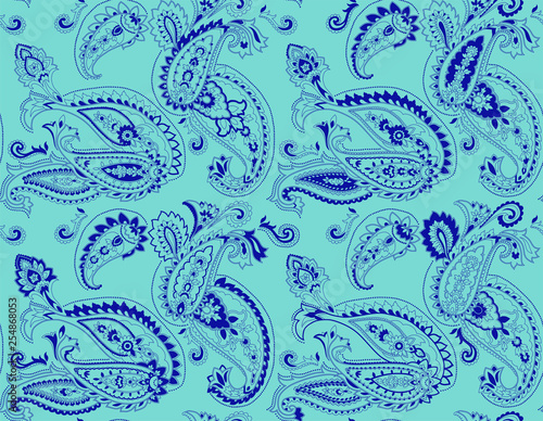 vector seamless graphical orient paisley pattern. Ethnic allover background design.