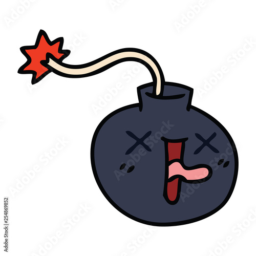quirky hand drawn cartoon bomb