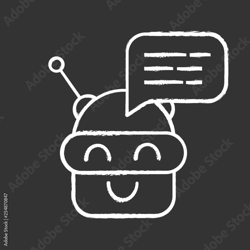 Chatbot message chalk icon