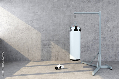 фотографія punching bag with a concrete wall