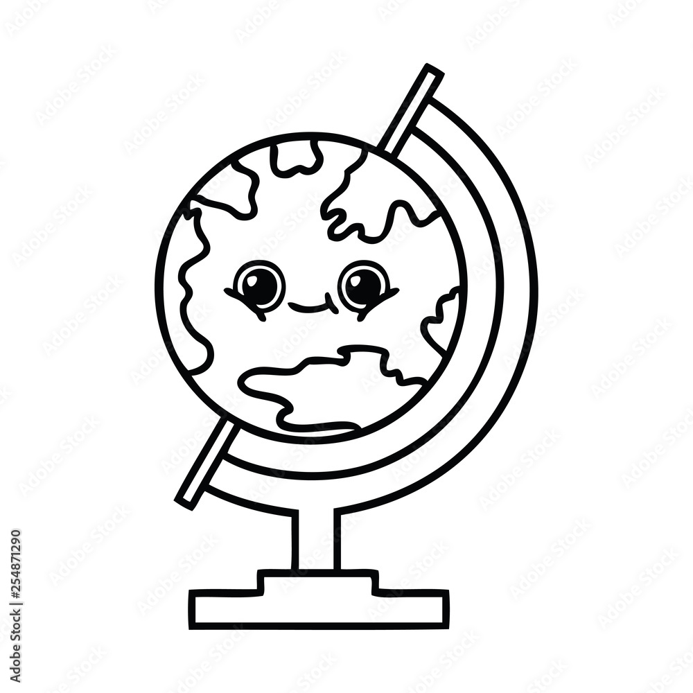 line drawing cartoon globe of the world line drawing cartoon globe of the world